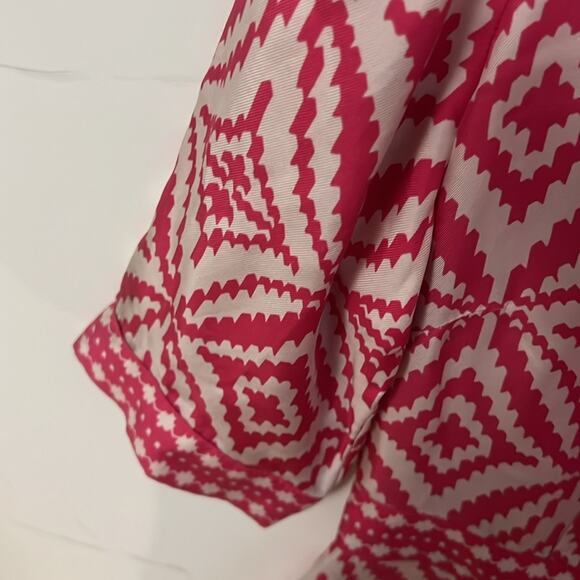 MILLY NEWYORK PINK & WHITE 100% SILK DRESS SIZE 2 - Picture 4 of 11
